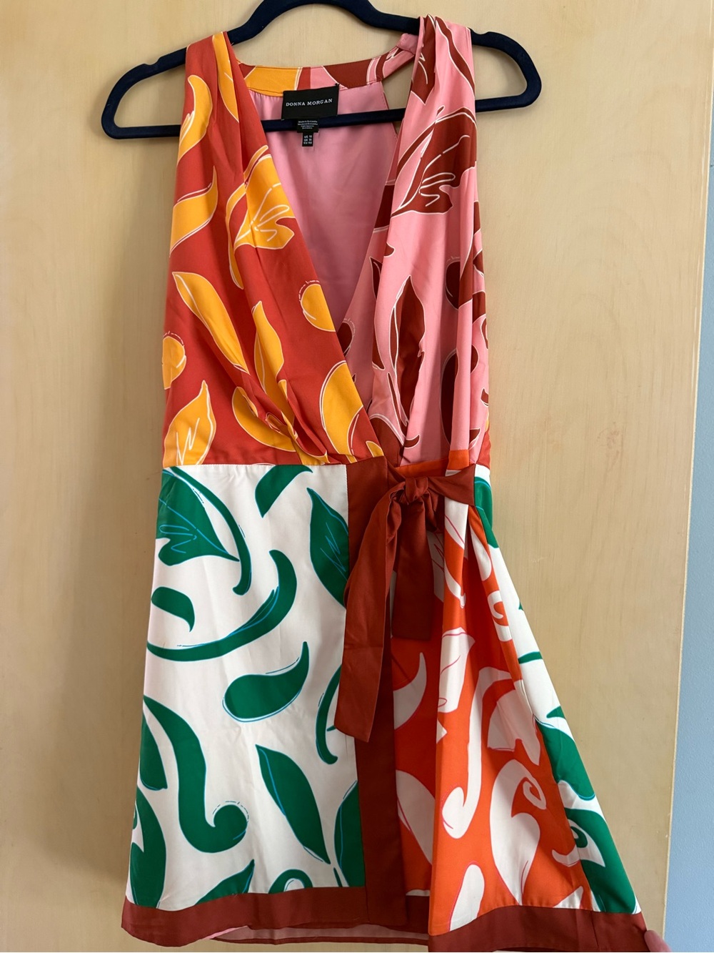 Donna Morgan Pink and Orange Patterned Dress